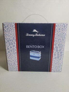 Tommy Bahama Bento Box 3 Tier Leakproof Lunch Container with Cutlery NEW